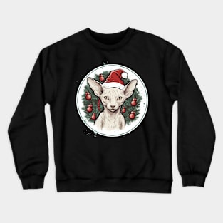 Cornish Rex Cat Xmas, Love Cats Crewneck Sweatshirt